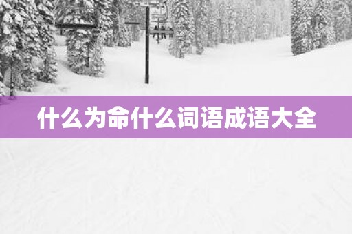 什么为命什么词语成语大全