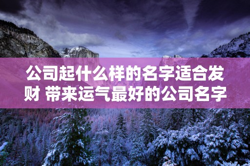 公司起什么样的名字适合发财 带来运气最好的公司名字