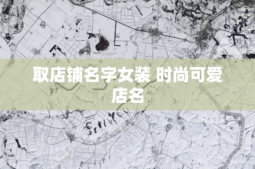 取店铺名字女装 时尚可爱店名