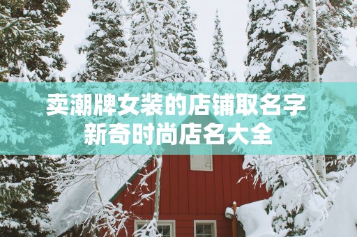 卖潮牌女装的店铺取名字 新奇时尚店名大全
