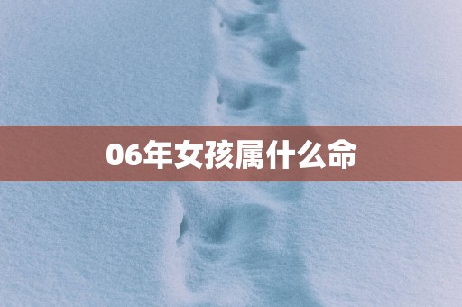 06年女孩属什么命