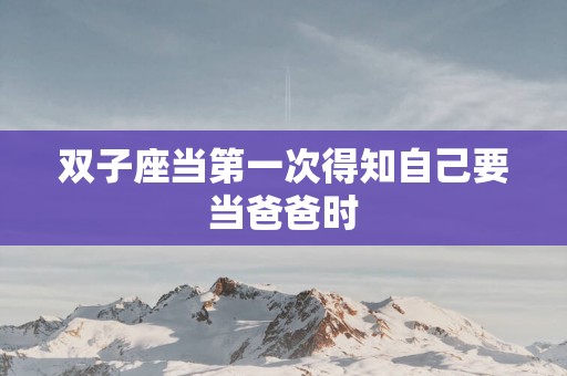 双子座当第一次得知自己要当爸爸时