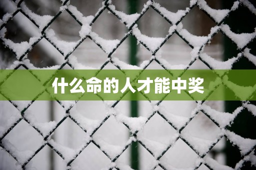 什么命的人才能中奖