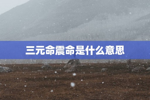 三元命震命是什么意思
