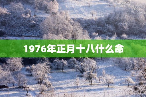 1976年正月十八什么命