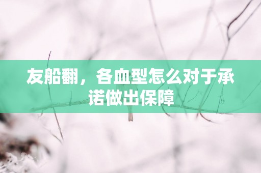 友船翻，各血型怎么对于承诺做出保障