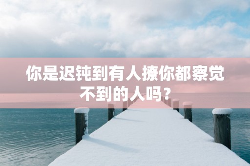 你是迟钝到有人撩你都察觉不到的人吗？