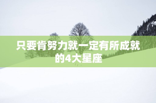 只要肯努力就一定有所成就的4大星座