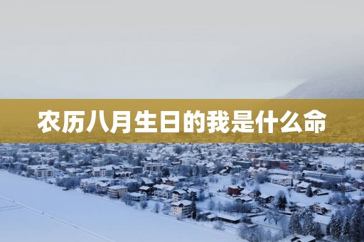 农历八月生日的我是什么命