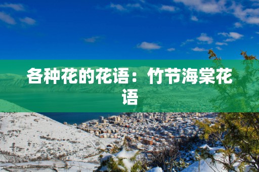 各种花的花语：竹节海棠花语