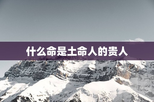 什么命是土命人的贵人