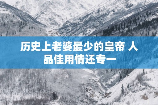 历史上老婆最少的皇帝 人品佳用情还专一
