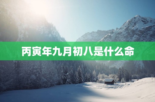 丙寅年九月初八是什么命