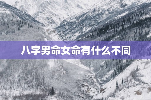 八字男命女命有什么不同
