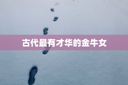 古代最有才华的金牛女
