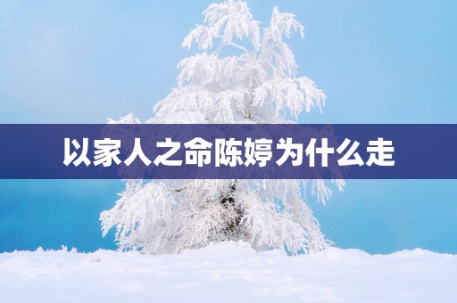 以家人之命陈婷为什么走