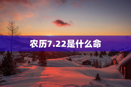 农历7.22是什么命