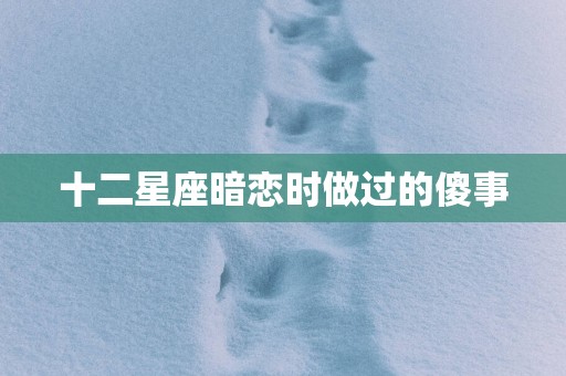 十二星座暗恋时做过的傻事