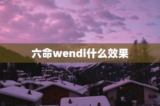 六命wendi什么效果