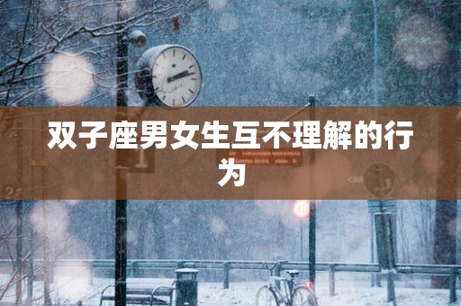 双子座男女生互不理解的行为