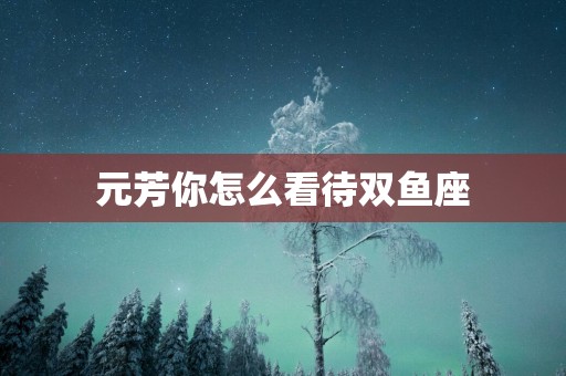 元芳你怎么看待双鱼座