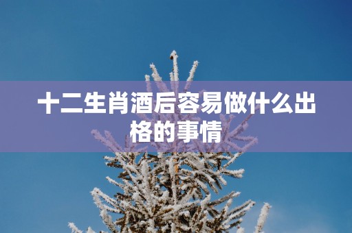 十二生肖酒后容易做什么出格的事情
