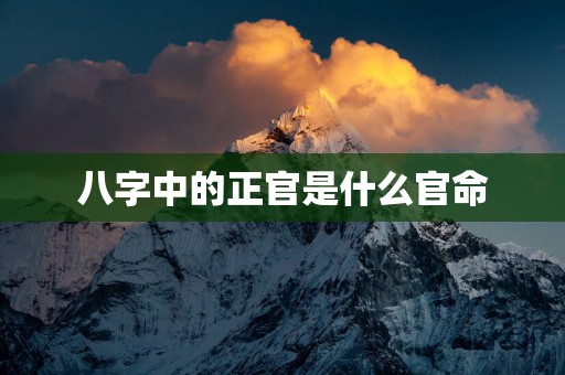 八字中的正官是什么官命