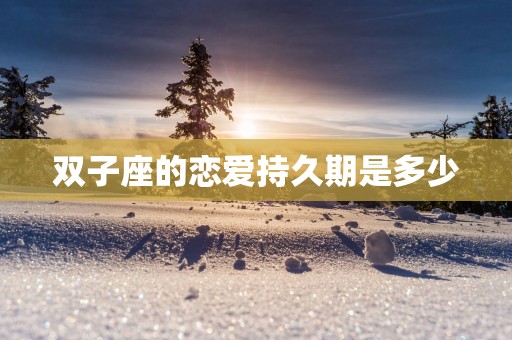 双子座的恋爱持久期是多少