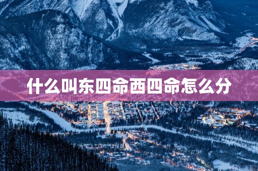 什么叫东四命西四命怎么分