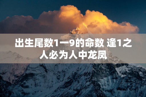 出生尾数1一9的命数 逢1之人必为人中龙凤