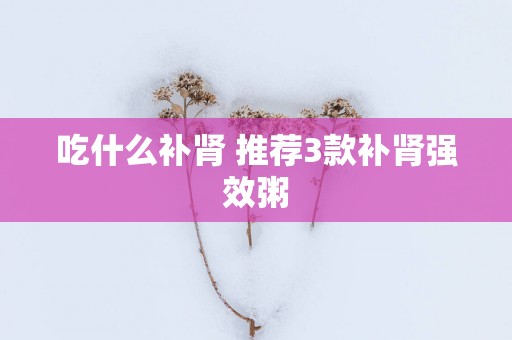 吃什么补肾 推荐3款补肾强效粥