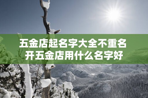 五金店起名字大全不重名 开五金店用什么名字好