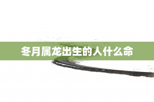 冬月属龙出生的人什么命