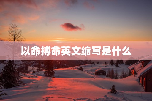 以命搏命英文缩写是什么
