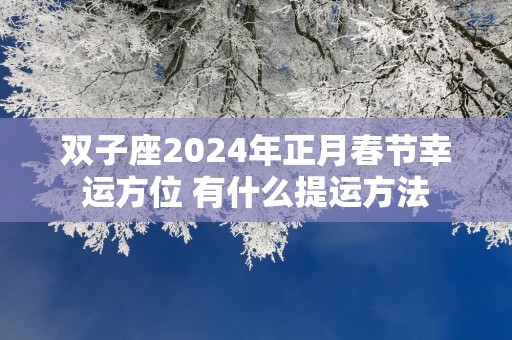 双子座2024年正月春节幸运方位 有什么提运方法
