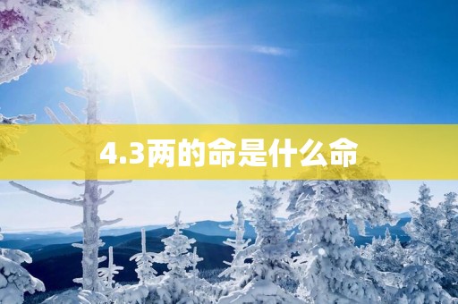 4.3两的命是什么命