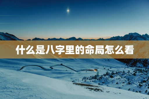 什么是八字里的命局怎么看