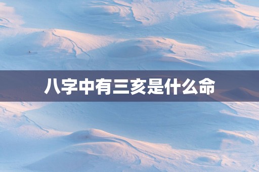 八字中有三亥是什么命