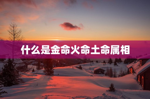 什么是金命火命土命属相