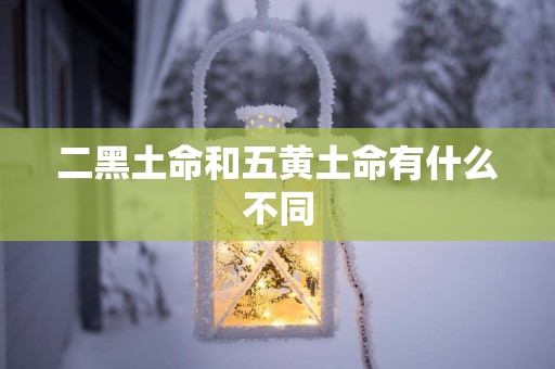 二黑土命和五黄土命有什么不同