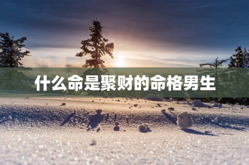 什么命是聚财的命格男生
