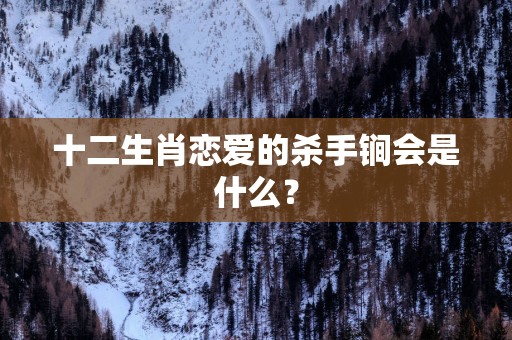 十二生肖恋爱的杀手锏会是什么？