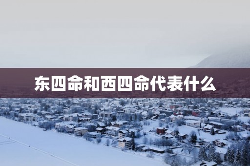 东四命和西四命代表什么