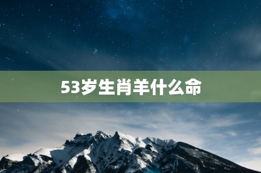 53岁生肖羊什么命
