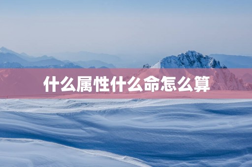 什么属性什么命怎么算