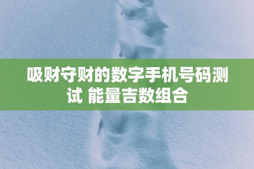 吸财守财的数字手机号码测试 能量吉数组合