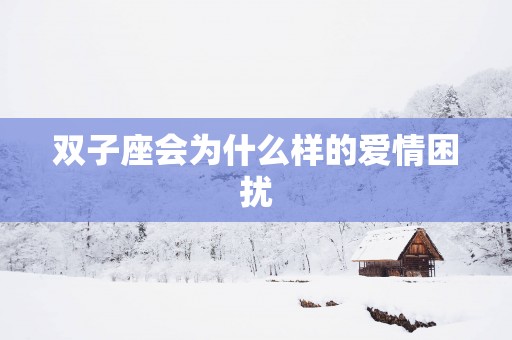 双子座会为什么样的爱情困扰
