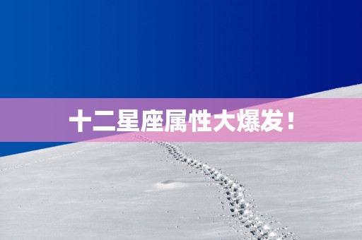 十二星座属性大爆发！