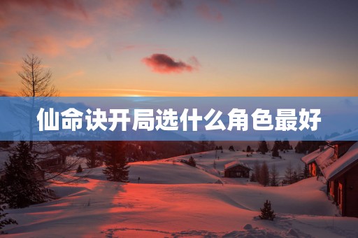 仙命诀开局选什么角色最好