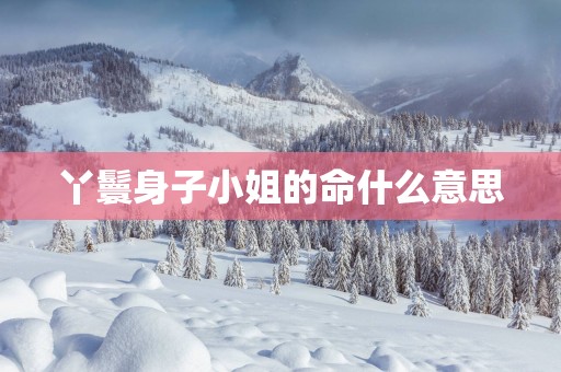 丫鬟身子小姐的命什么意思
